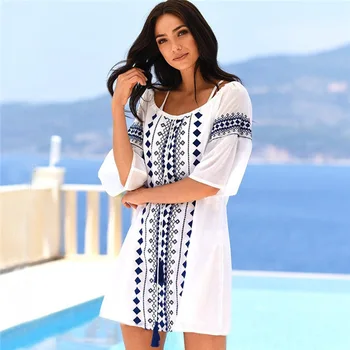 

2020 Pareo Beach Cover Up Women Beach Dress Solid Bikini Cover Up Swimwear Women Robe De Plage Beach Wear Cardigan Bathing Suit