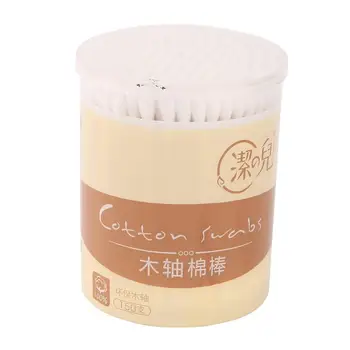 

150PCS/Box Compact Cotton Swabs Double Head Wood Sticks Nose Ears Cleaning Cosmetics Health Care Cotton Buds