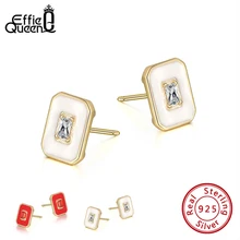 Cheap Effie Queen 925 Silver Stud Earring Square Enamel Earring with AAAA Zircon Woman Girl Jewelry Party Gift BE284 Cheap Effie Queen 925 Silver Stud Earring Square Enamel Earring with AAAA Zircon Woman Girl Jewelry Party Gift BE284