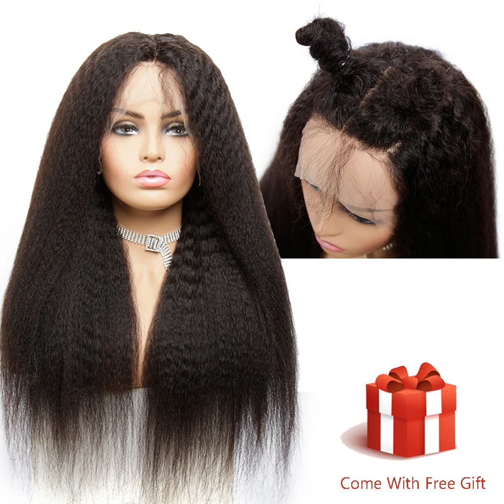 

13x4 Lace Front Wig Brazilian Hair Remy Kinky Straight Real Elite Human Hair Toppers Womens Wig Extension With Baby Hair Near Me