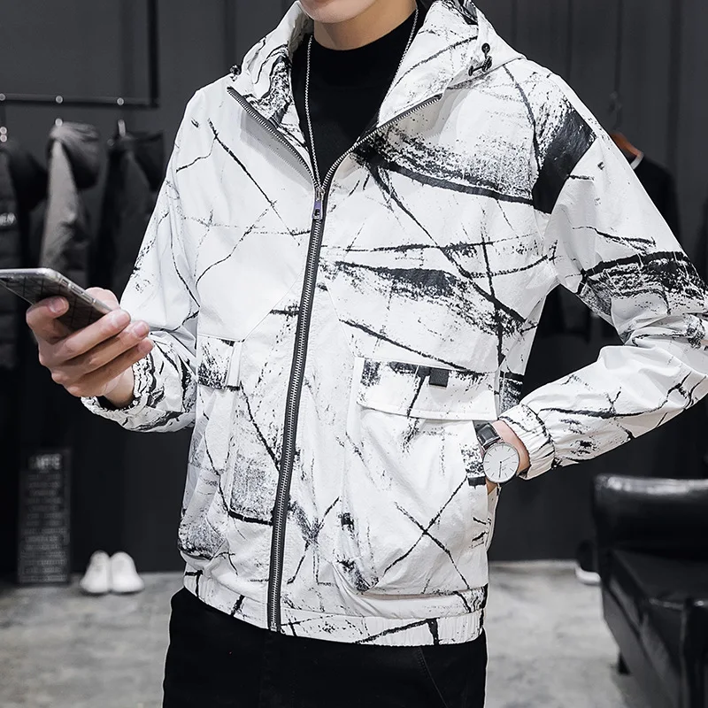 

Man Loose Coat Season Trend Leisure Time Jacket Men's Wear Student Hat Male Clothes