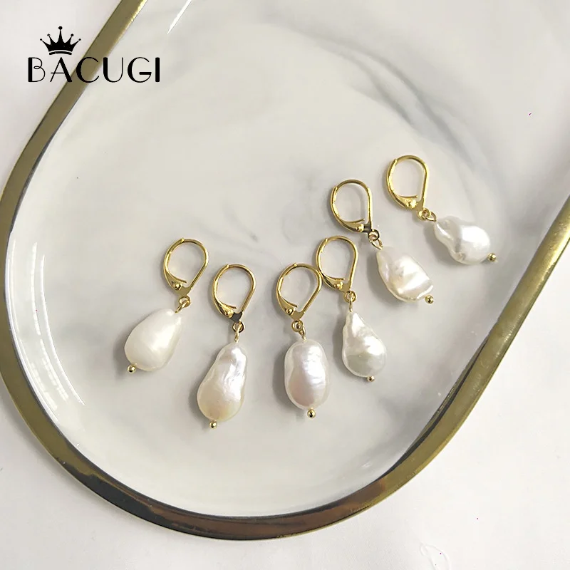 

Natural Fresh Water Pearl Handmade Drop Earrings For Women Bride Party Wedding Jewelry Pendientes Muje