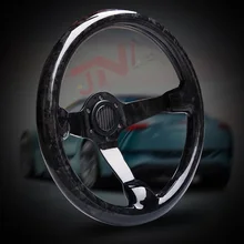 340mm real carbono jdm preto volante de corrida para o carro de corrida universal