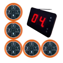 

KOQI LIMITED Wireless Calling System 1 Number Display Receiver 5 Call Button Waiter Service Restaurant Equipment