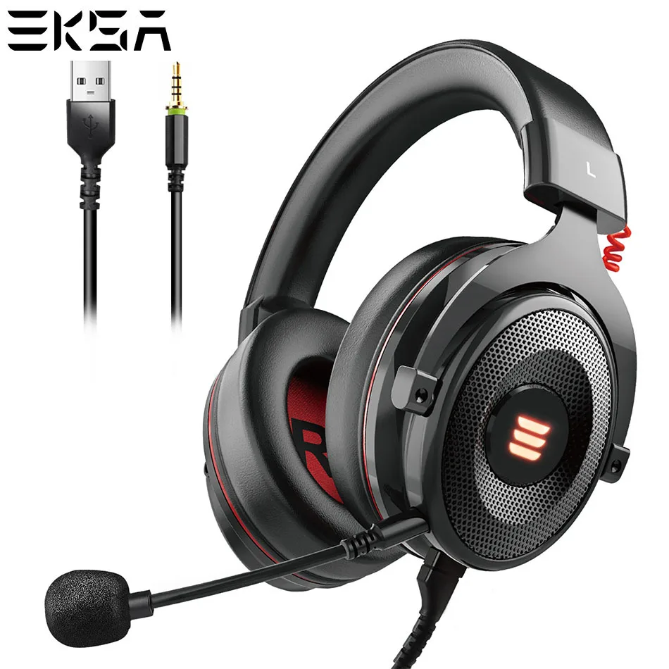 EKSA E900 Pro виртуальная игровая гарнитура 7 1 проводные наушники геймеры с