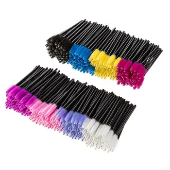 

50pcs/lot Eyelash Brush Disposable Comb Mascara Wands Eye Lashes Extension Applicator Spoolers famale Makeup Tools Accessories