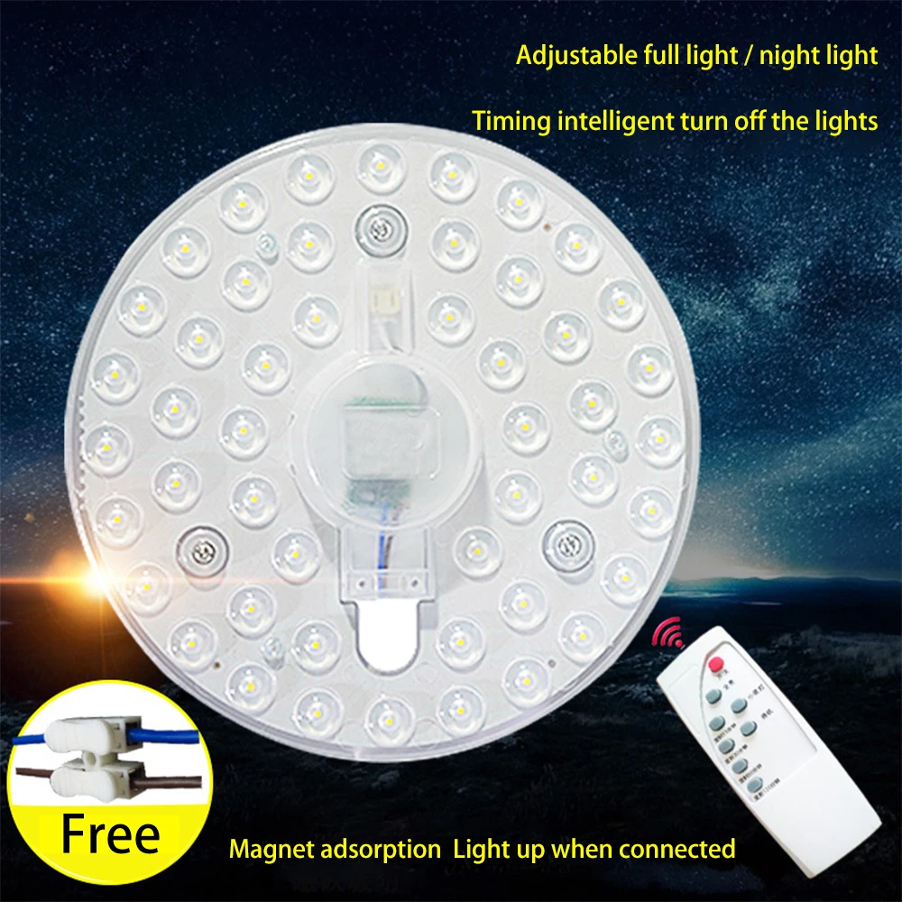 

LED Ceiling chip remote control DIY Bulb Lamp Lights Chips Panel Down 12/18/24/30W Home White Lighting 220v
