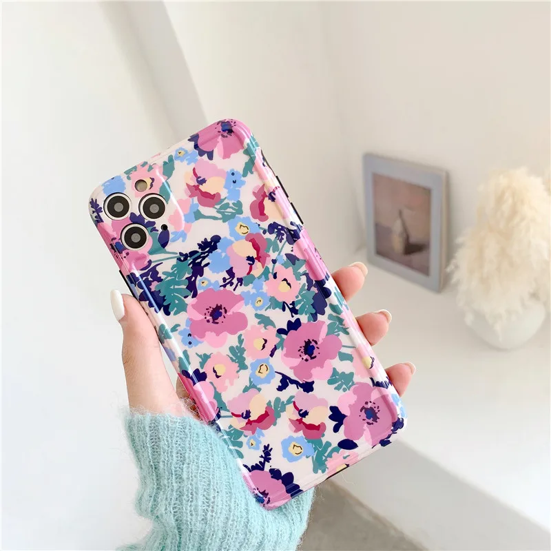 Модный милый чехол с цветочным узором для телефона iphone 11 Pro Max 7 8 Plus X XR XS задняя