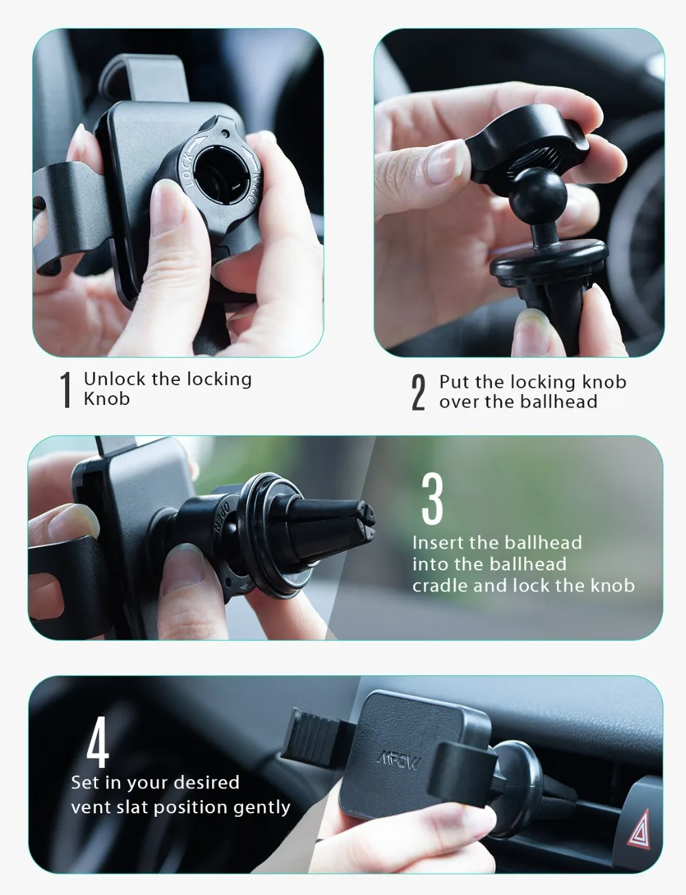 Mpow CA127 Gravity Car Phone Holder For iPhone 11 Pro Max Samsung Huawei Car Holder For Phone in Car Mobile Phone Holder Stand (7)