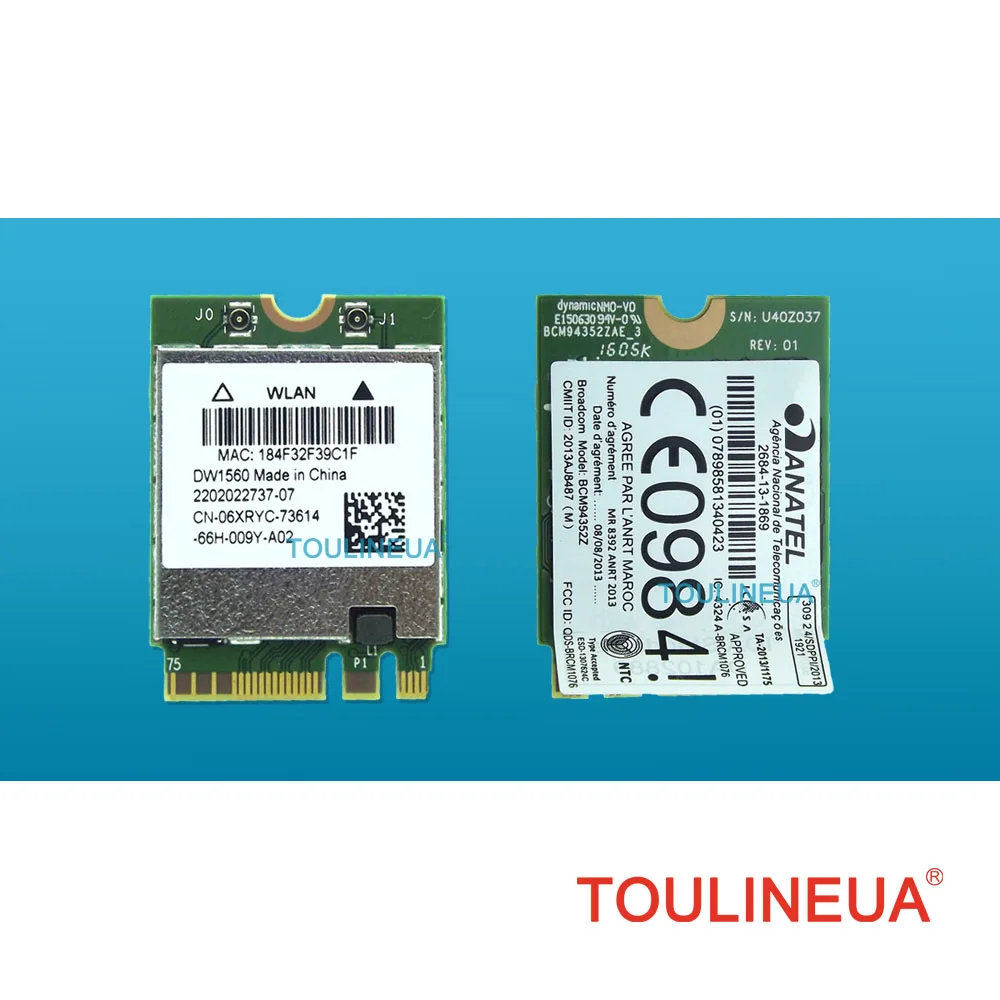 Беспроводная сетевая карта BCM94352Z DW1560 06XRYC 802.11ac NGFF M2 867 Мбит/с BCM94352 BT4.0 WiFi|wireless network
