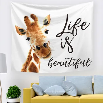 

Giraffe Zebra Decorative Tapestries Bathroom Outdoor Tapestry Wall Hanging Sheet Picnic Cloth Home Tablecloth Decor