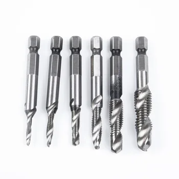 

6PCS M3-M10 1/4 Hex Shank HSS Metric-Screw Thread Tap Drill Bit Tools Durable