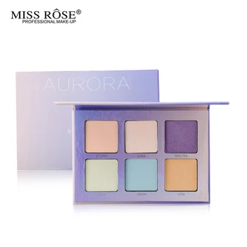 

Miss Rose Make Up Highlighter Palette 6 Color Face Powder Eyeshadow Highlight Bronzer Iluminador Makeup