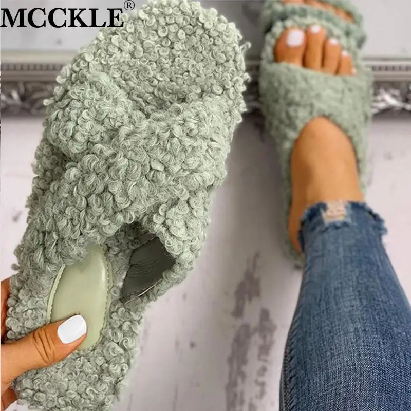 MCCKLE; женские домашние тапочки; женская теплая Домашняя обувь на плоской подошве; женская зимняя повседневная обувь на мягкой подошве; удобная женская модная обувь