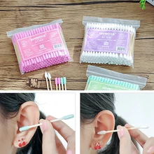 100 шт. одноразовые 2-сторонняя бамбуковые палочки бамбуковые ватный тампон деревянные палочки уши глубокое очищение ватный тампон макияж очистки губки аппликатора