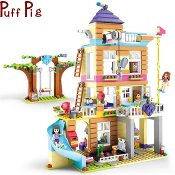 

868pcs Girls Friendship Hut Compatible Building Blocks Friends Heart Lake City House Toy for Children Figures Bricks
