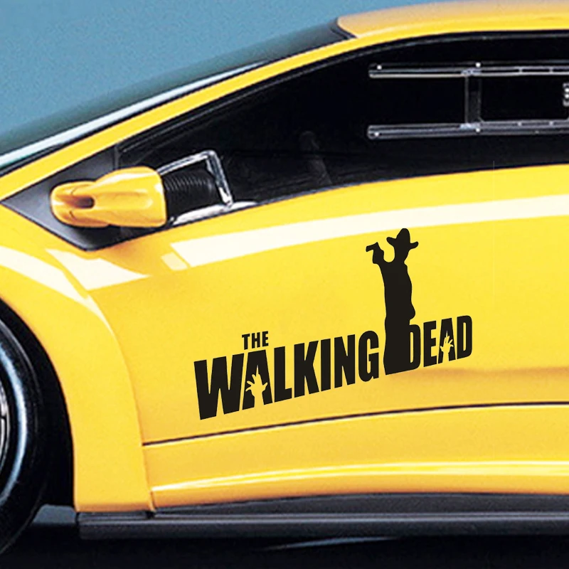 

1 Pc Car Sticker Decal Funny Auto Removable Waterproof Car Stickers Black White Walking Words Decals Car Exterior Accessories