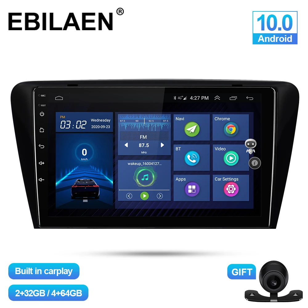 US $181.39 Android 100 Ebilaen Car Multimedia Player For Skoda Octavia A7 Iii 3 2014 2018 Autoradio Navigation Gps Camera 4g Wifi Carplay
