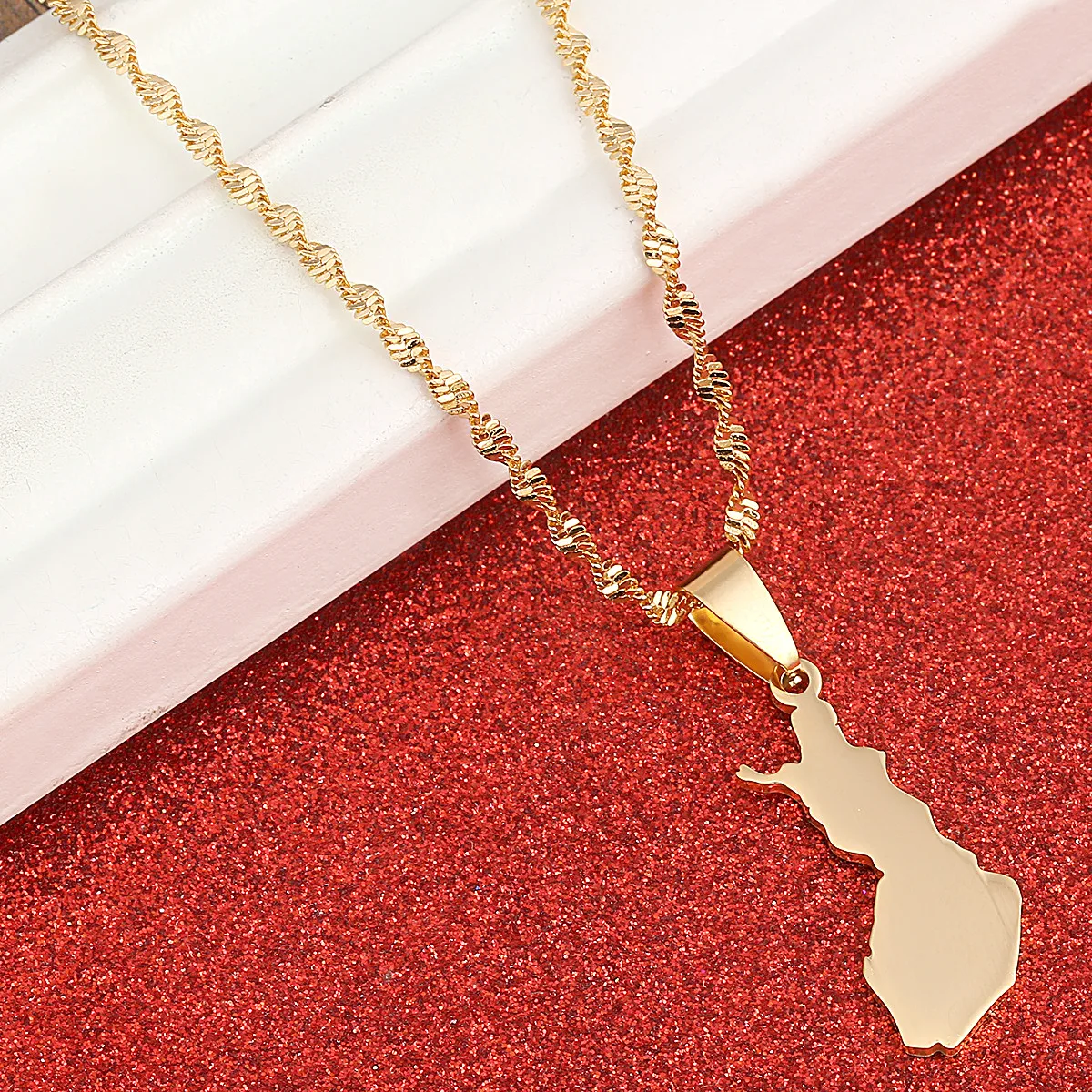 Suomen Tasavalta Map Pendant Necklaces for Women Suomi Finland Maps Chain Jewelry 5