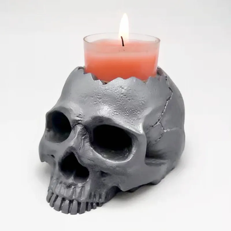 Силиконовая форма 3d подсвечник черепа diy бетон смола штукатурка модель