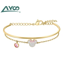 AYoo высокое качество SWA мой мышь классический мышь кристалл набор ожерелье женский браслет