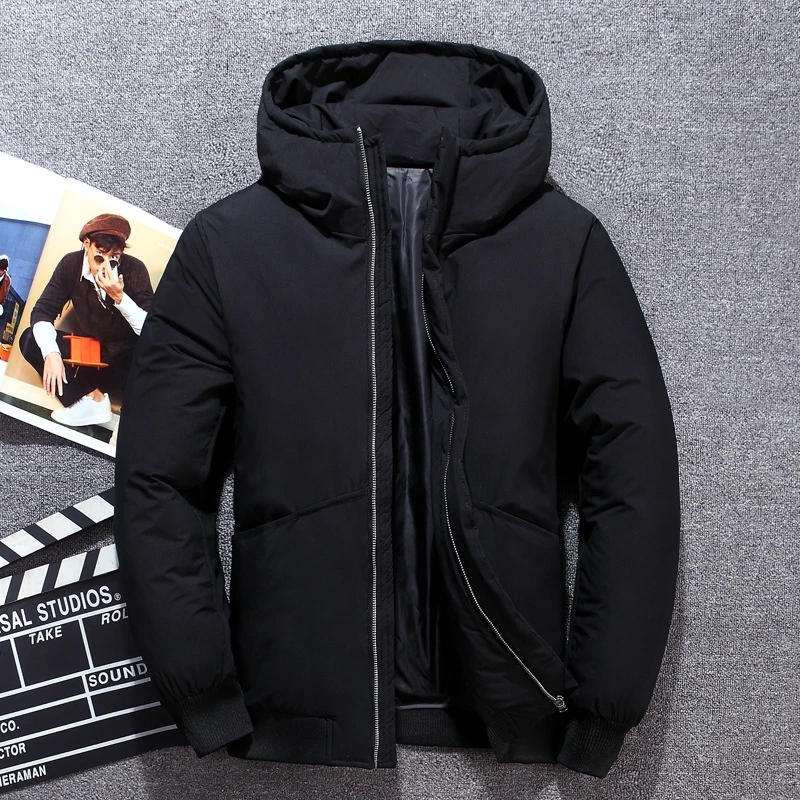 

2019 Short Tide Men's Hooded White Down Jacket Winter Youth Korean Version of The Slim Casual Men's Thick Coat Keep Warm Coats