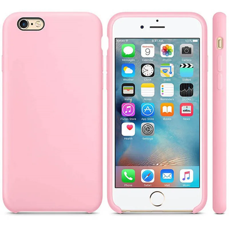 Официальный силиконовый чехол для iPhone 5 SE 6s 7 8 Plus, жидкий чехол с логотипом для Apple iPhone XS Max XR 11pro MAX, чехол с логотипом - Цвет: Light Pink