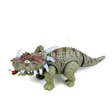 Simulation de dinosaure électrique avec musique légère, modèle de jouet éducatif pour enfants, batterie électronique prête à l'emploi