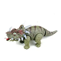Simulation de dinosaure électrique avec musique légère, modèle de jouet éducatif pour enfants, batterie électronique prête à l'emploi 
