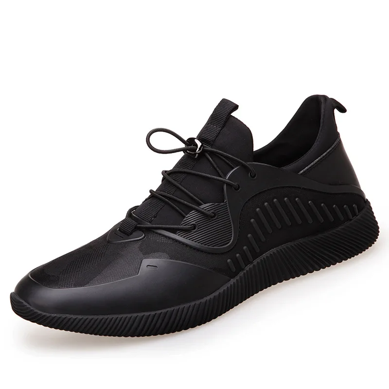 Men's Running Sneakers Men's Comfortable Breathable Casual Men's Shoes - Цвет: Черный