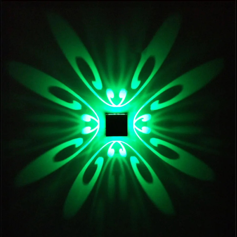 RGB Flower LED Wall Lamp Wall Mounted Remote Projection Colorful Light Luminaire For Party Bar Lobby KTV Home Decor 1PCS