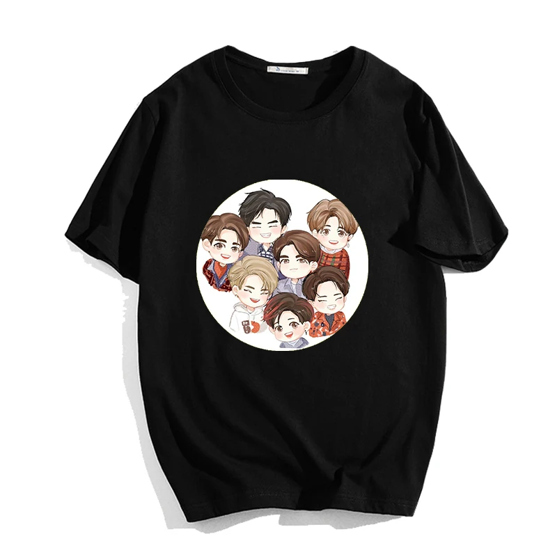 

Harajuku GOT7 printed T-shirt men and women Harajuku T-shirt white T-shirt boys and ladies clothing summer casual tops
