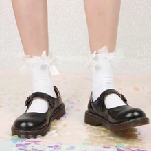 Японские Женские носки, Лолита, ручная работа, бант, милые персональные хлопковые носки, девичьи студенческие мягкие носки