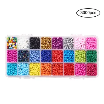 

Opaque Fashion Glass Seed Beads 3000pcs Multi-Color Loose Beads Suitable For Diy Jewelry Making Bracelet Necklace Accessories