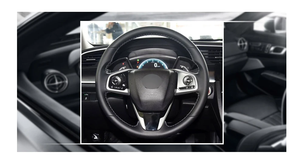 Черный PU искусственная кожа чехол на руль для Honda Civic 10- CRV CR-V- ясность