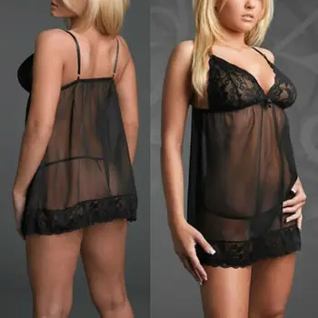 

UK Sexy/Sissy Women Lingerie Nightwear Babydoll G-String Lace Thong Underwear