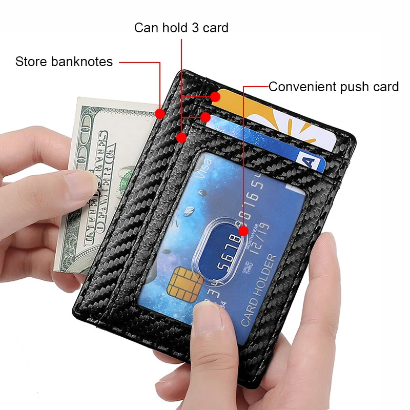 DIENQI Rfid мужской бумажник из углеродного волокна тонкие бумажники для карт тонкий