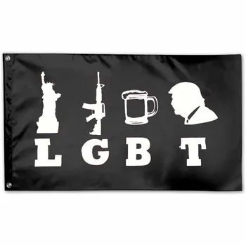 

LGBT Liberty Guns Beer And Trump Flag 90x150cm Gay Pride