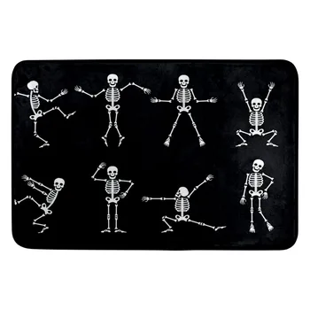 

Skull Doormats Floor Mat Lightweight Non-Slip Foam Skeleton Rugs Entrance Front Door Rug Christmas Thanksgiving Decorative Mat