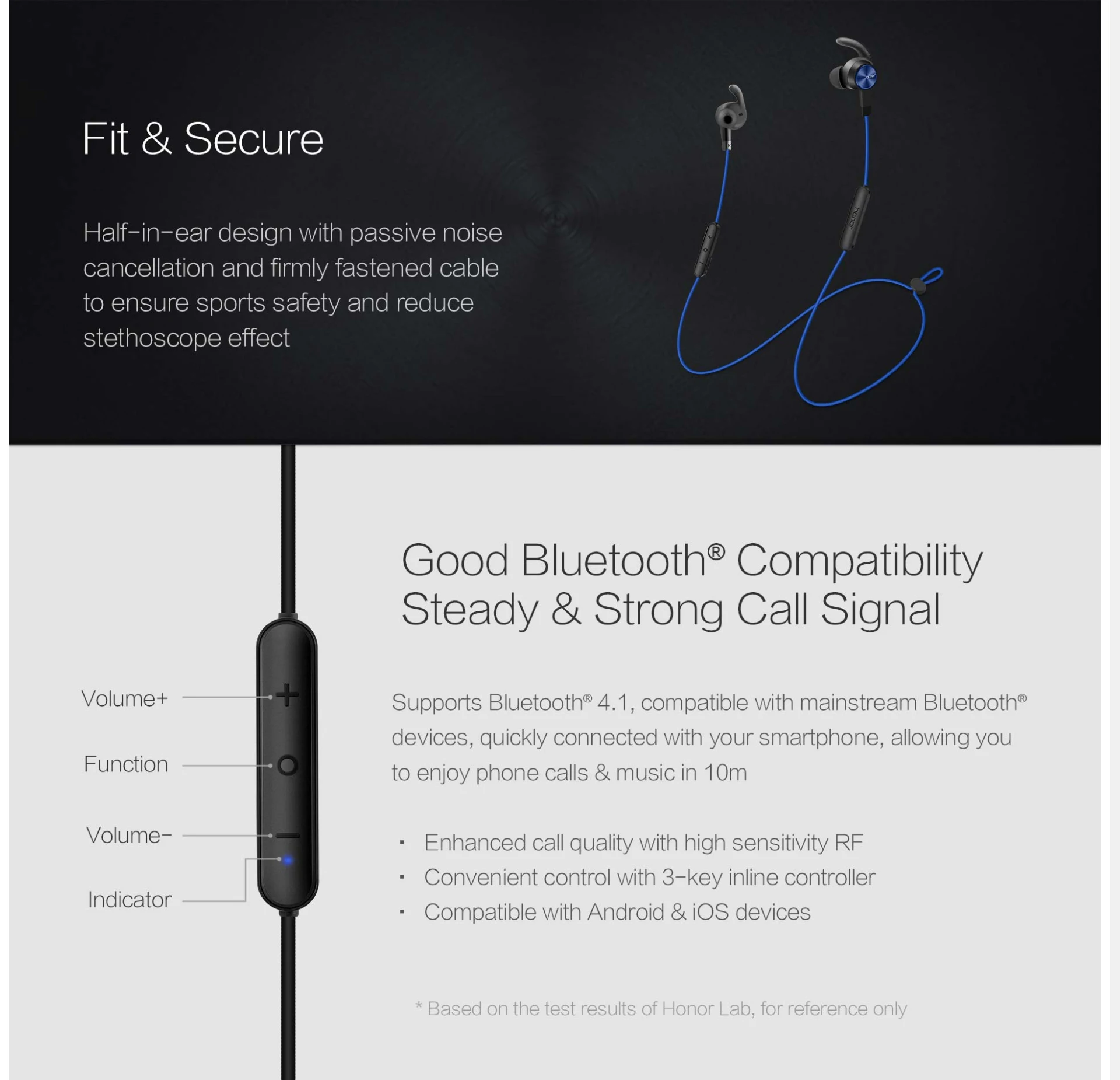 Huawei Honor xsport AM61Origina, наушники, Bluetooth, беспроводное соединение с микрофоном, в ухо, стиль зарядки, легкая гарнитура для iOS, Android