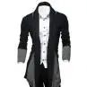 Dark Gray Модный мужской однотонный плащ с капюшоном, куртка, Кардиган с длинным рукавом, верхняя одежда, блузка, осень, зима, свободный, размера плюс, пальто, кардиган - Цвет: Dark Gray