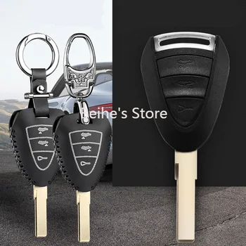 

Brand New High quality Genuine Leather Remote Control Car Key Case wallet Bag Cover For Porsche 911 boxster cayman