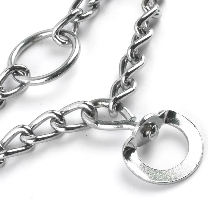 Newly 45/50/55/60cm Adjustable Dog Training Collar Chain Pet Supply Metal Steel Prong Pinch Choke FIF66