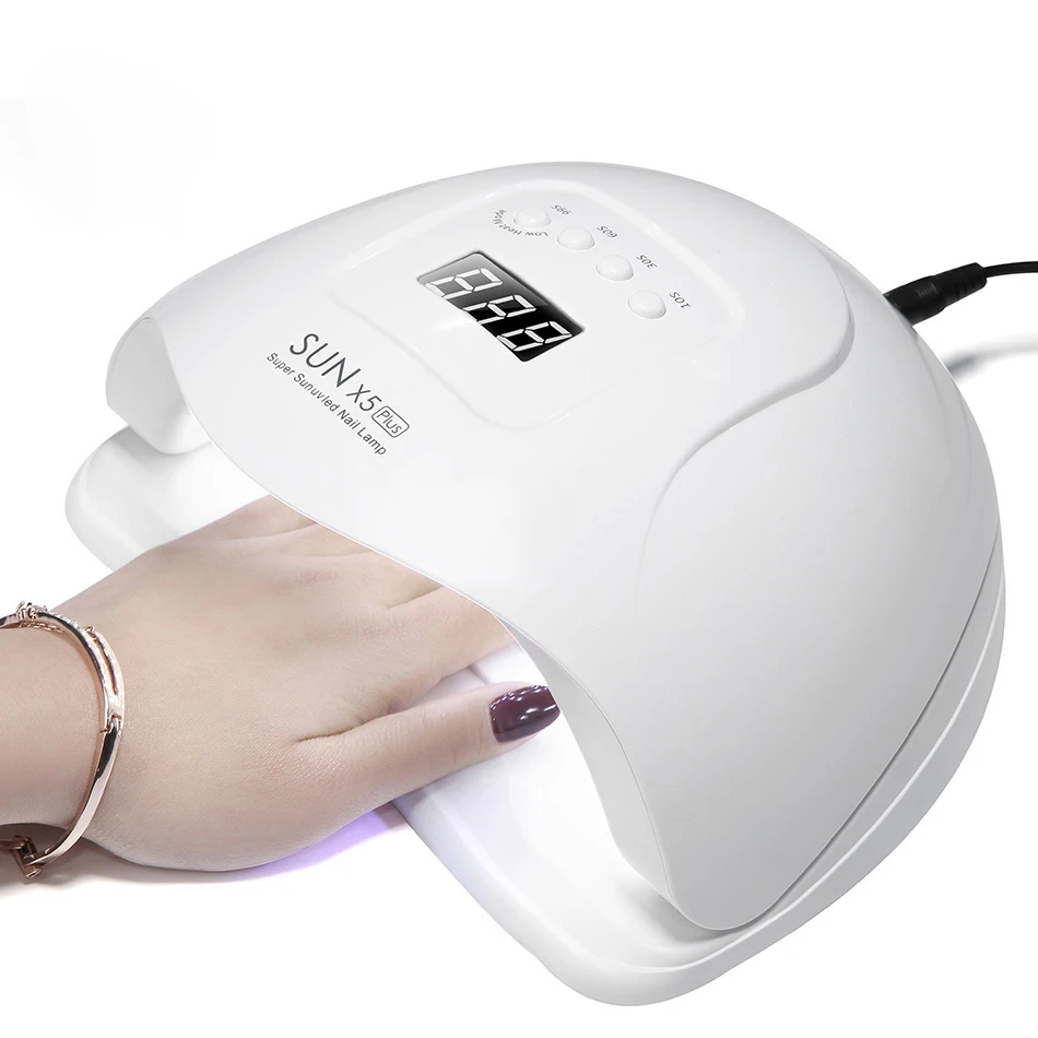 Jillradia светодиодный светильник для ногтей, лампа для маникюра, инструменты для нейл-арта, высокая мощность, Сушилка для ногтей для маникюра, инструмент для самостоятельного дизайна с ЖК-дисплеем - Цвет: 5X Plus 54W White