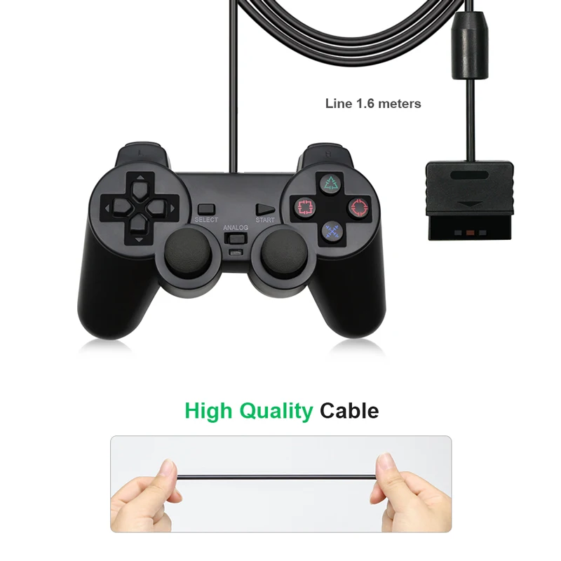 Проводной геймпад для Sony PS2 контроллер для Mando PS2/PS2 джойстик для playstation 2 виброударный джойстик проводной контроллер Проводной геймпад для Sony PS2 контроллер для Mando PS2/PS2 джойстик для playstation 2 виброударный джойстик проводной контроллер