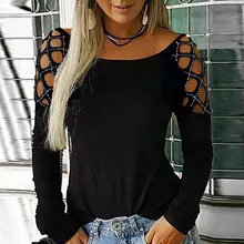 CALOFE Новая Осенняя зимняя женская футболка с длинным рукавом, женская футболка в Корейском стиле, хлопковые топы с круглым вырезом размера плюс