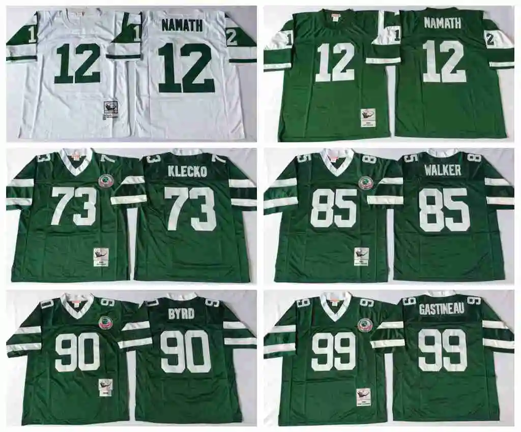 Стилизованный, Нью-Йорк Уэсли Уокер Марк Gastineau Dennis Byrd Joe namak Joe Klecko возврат для мужчин Джерси