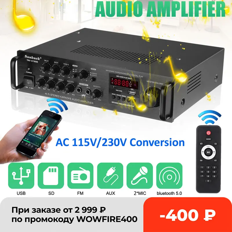 2000W 5 Channel bluetooth HiFi Stereo Amplifier LED Digital Karaoke amplificador audio Home Cinema Home Theater Amplifiers 1
