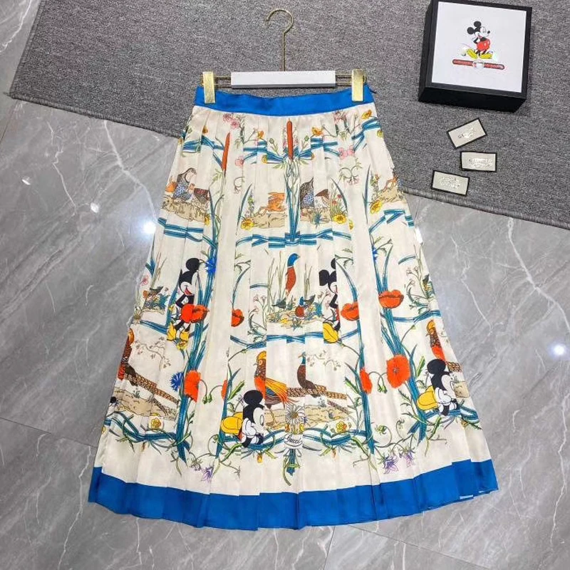

New Fashion Print Fold Caual Skirt Women