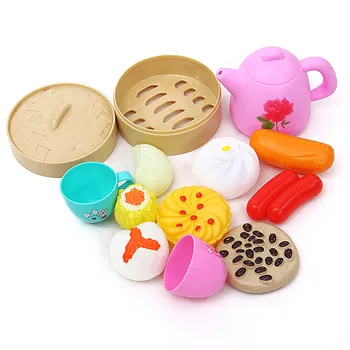 

Pretend Play Kitchen Set for Kids Simulation Miniature Food Morning Tea Steamer Hot Dog Children's Educational Toy Birthday Gift